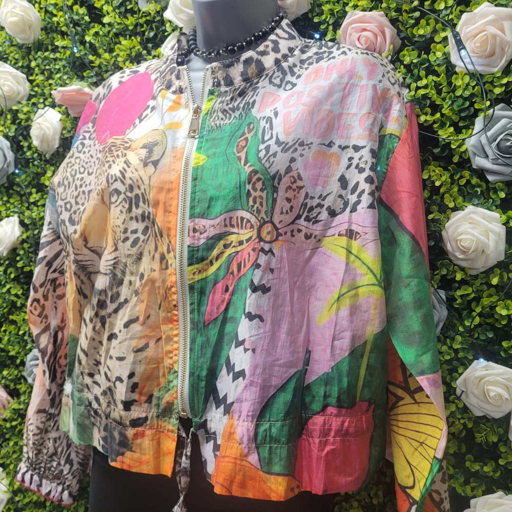 Tropical Sheer Cotton Bomber