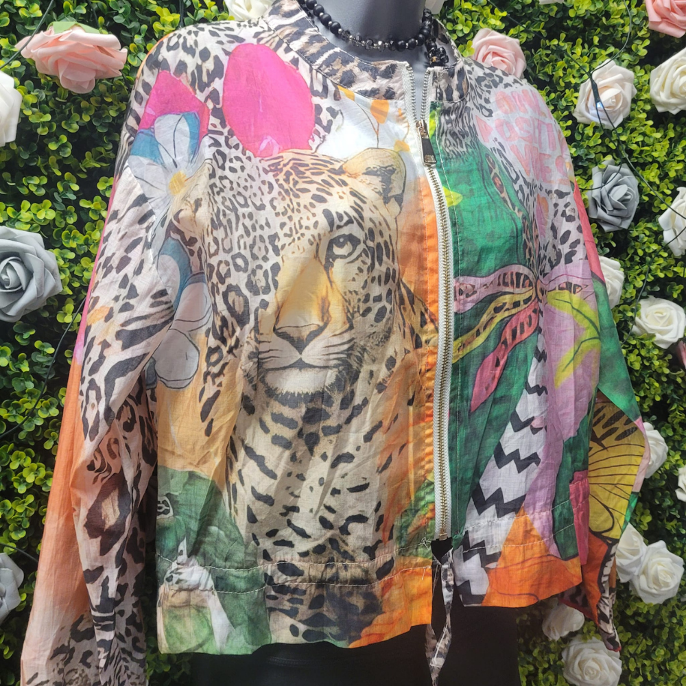 Tropical Sheer Cotton Bomber