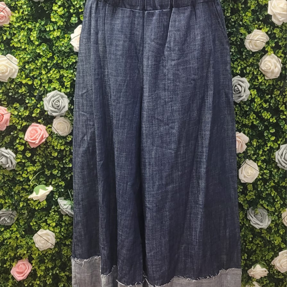 Wide Leg Turn-up Jeans