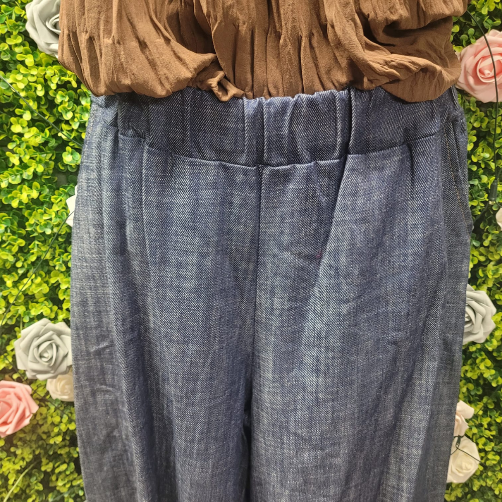 Wide Leg Turn-up Jeans