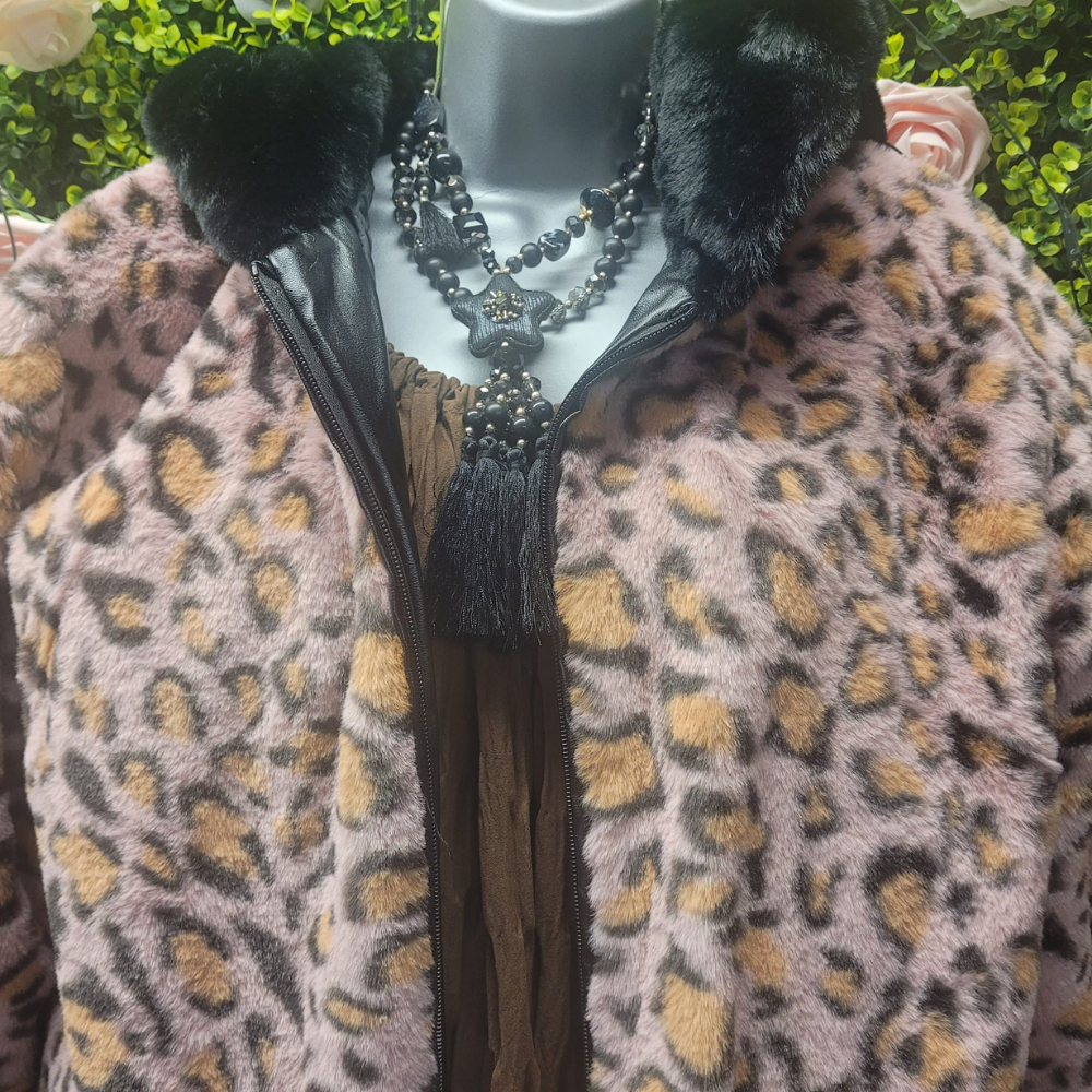 Liliana Leopard Faux Fur Quilted Bomber