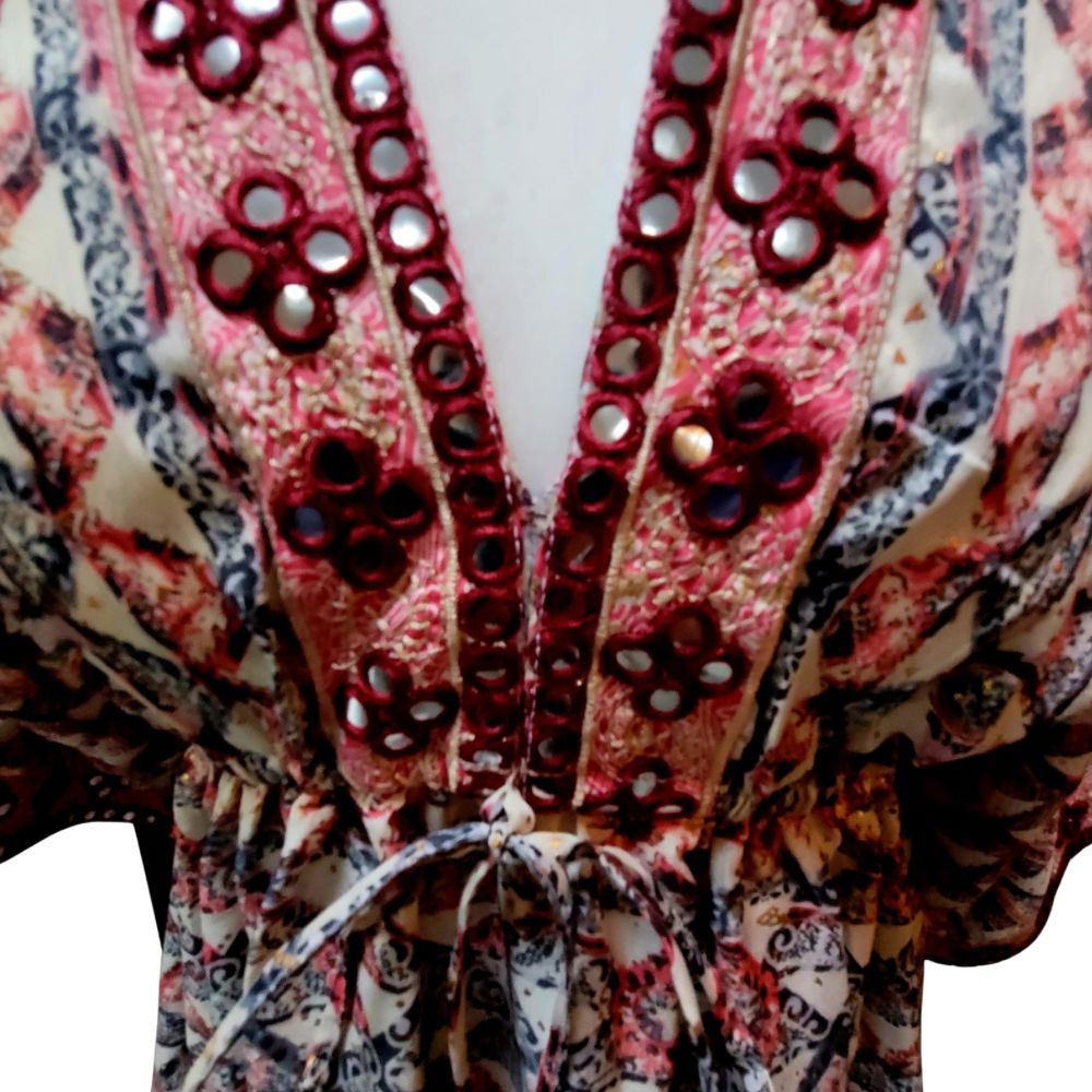 Maya Mirrored Maxi Dress Raspberry & Cranberry