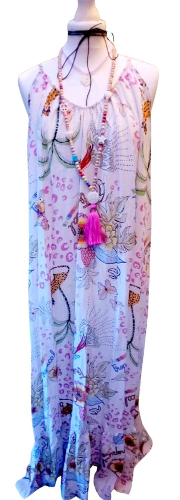 Dancing Leopard Strappy Slip Maxi Dress