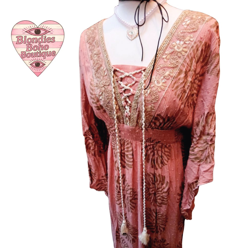 Ophelia Rose Lace Embellished Maxi Dress